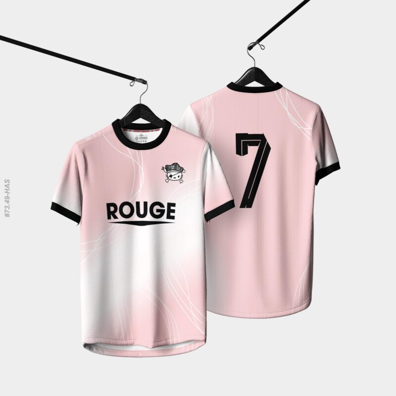 Áo Thun Thể Thao ROUGE Màu Hồng Pastel Gradient Nữ Tính Năng Động