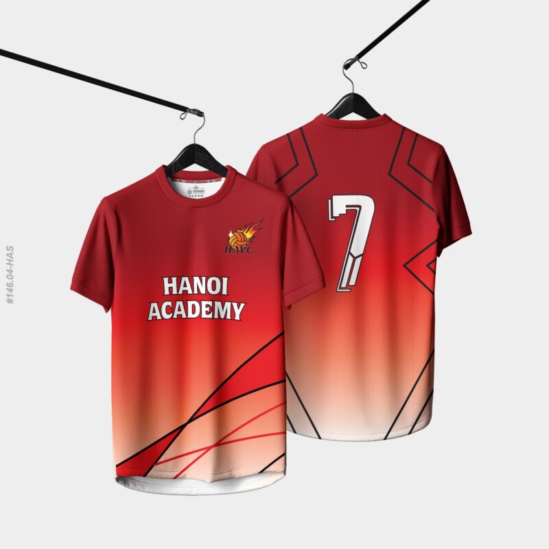 Áo thể thao đỏ cam vàng HAVC Pickleball phong cách năng động