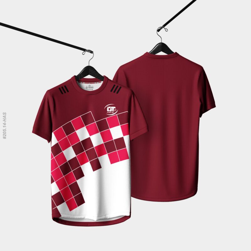 Áo Thể Thao Nam Nữ Burgundy Pixel - Năng Động & Hiện Đại